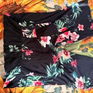 No Boundaries Black Floral Coverup